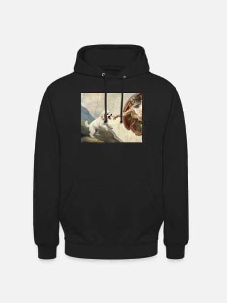 Mème Caniche Main, Chien Dieu - Sweat-shirt à capuche unisexe - noir