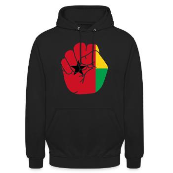 Drapeau Guinée Bissau cadeau kriol kiriol - Sweat-shirt à capuche unisexe - noir - Devant - Alina (178cm) & Michal (187cm)