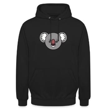 Cartoon Comic Süßer Mascot Koala - Unisex Hoodie - Schwarz - Vorne - Alina (178cm) & Michal (187cm)