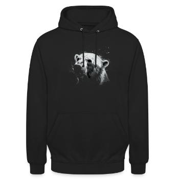Polar Bear Polar Bear Bear - Unisex Hoodie - black - Front - Alina (178cm) & Michal (187cm)