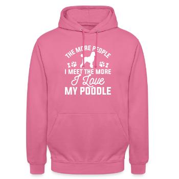 Ich liebe meinen Pudel - Unisex Hoodie - Pink - Vorne - Alina (178cm) & Michal (187cm)