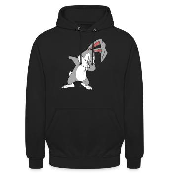 Häschen - Unisex Hoodie - Schwarz - Vorne - Alina (178cm) & Michal (187cm)
