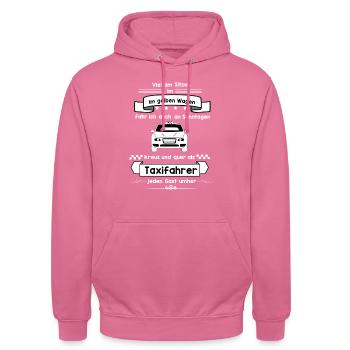 Taxifahrer - Unisex Hoodie - Pink - Vorne - Alina (178cm) & Michal (187cm)