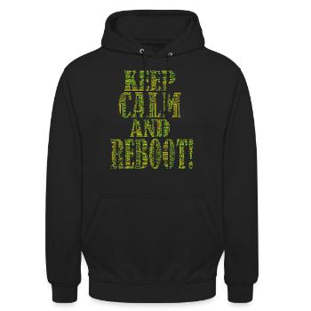 Keep calm and reboot - IT Admimistrator Admin EDV - Unisex Hoodie - black - Front - Alina (178cm) & Michal (187cm)