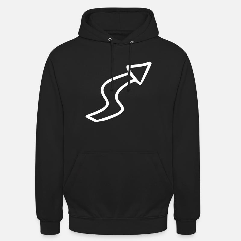 Flèche dessin esquisse blanc - Sweat-shirt à capuche unisexe - noir