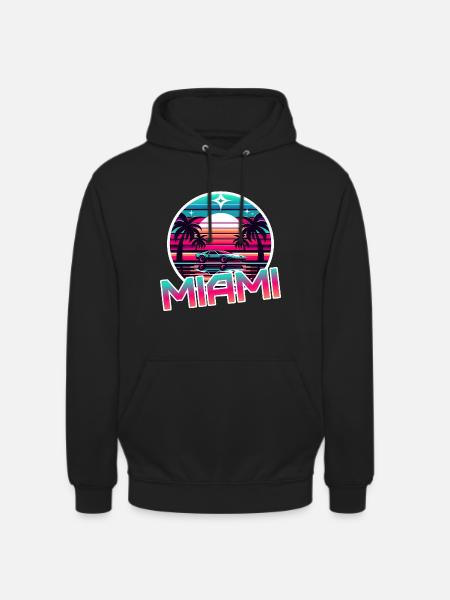 Miami Retro Wave 80s Vintage Design - Unisex Hoodie - black