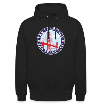 San Francisco - Sweat-shirt à capuche unisexe - noir - Devant - Alina (178cm) & Michal (187cm)