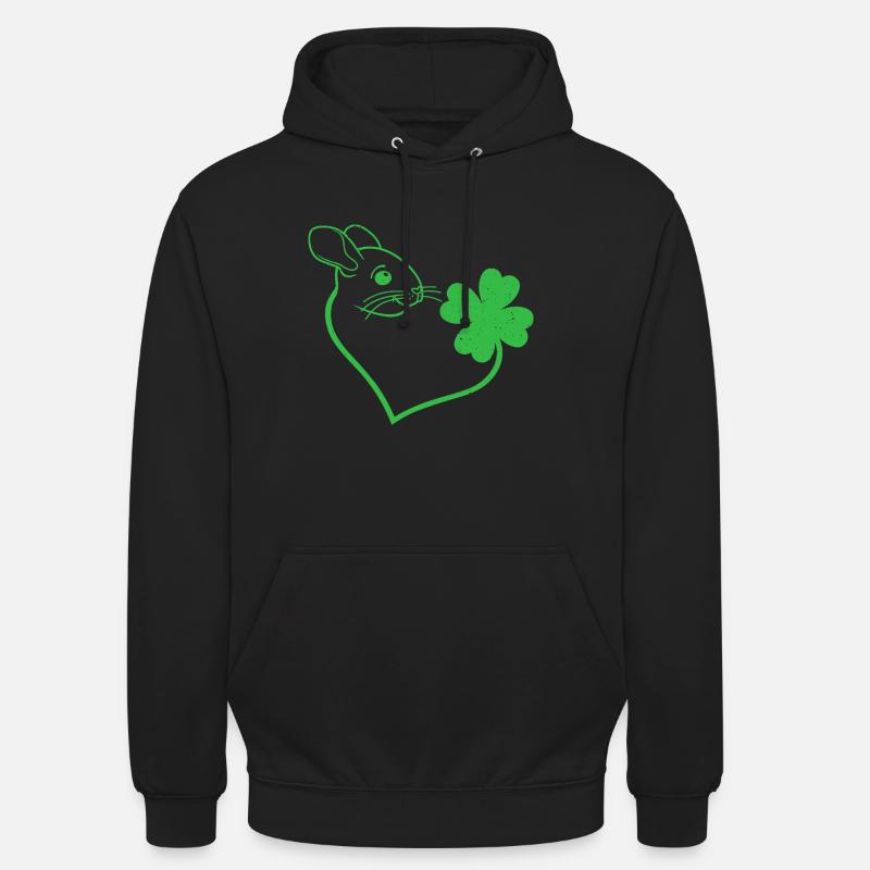 Chinchilla Cloverleaf Coeur Trèfle - Sweat-shirt à capuche unisexe - noir