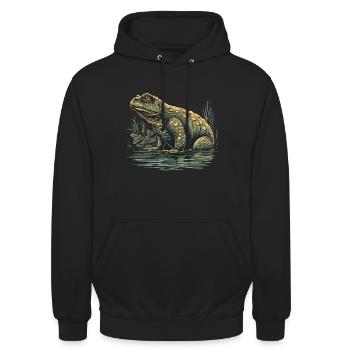 Amphibiens crapauds - Sweat-shirt à capuche unisexe - noir - Devant - Alina (178cm) & Michal (187cm)