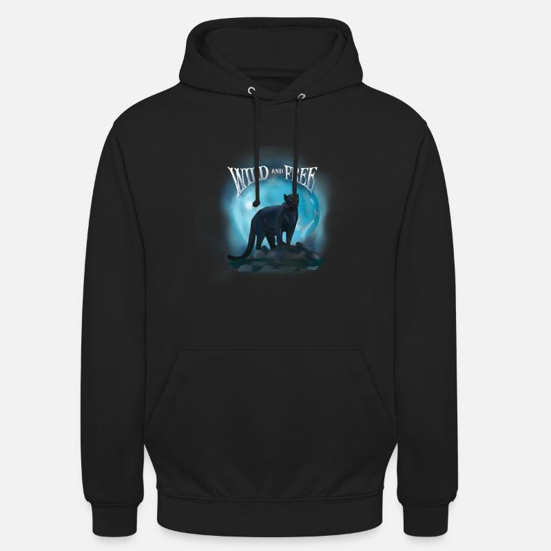 Panthères sauvages et libres - Sweat-shirt à capuche unisexe - noir