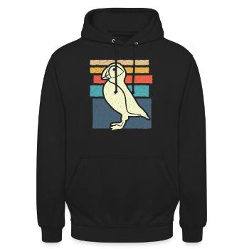 Papageitaucher Puffins Papageientaucher Puffin - Unisex Hoodie - Schwarz - Vorne - Alina (178cm) & Michal (187cm)