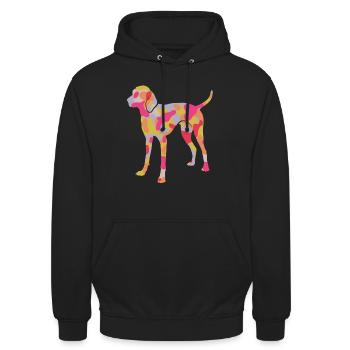 Weimaraner Hunde Hundemama Weimaraner Mädchen - Unisex Hoodie - Schwarz - Vorne - Alina (178cm) & Michal (187cm)