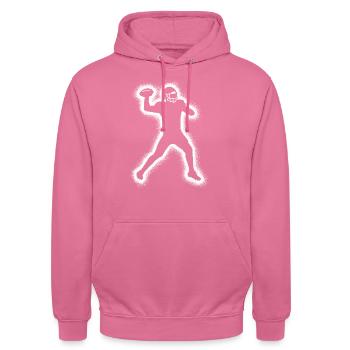 Joueurs de football américain Enfants Football Hommes - Sweat-shirt à capuche unisexe - rose - Devant - Alina (178cm) & Michal (187cm)