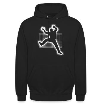 Handballspieler Handballer Herren Handball Torwart - Unisex Hoodie - Schwarz - Vorne - Alina (178cm) & Michal (187cm)