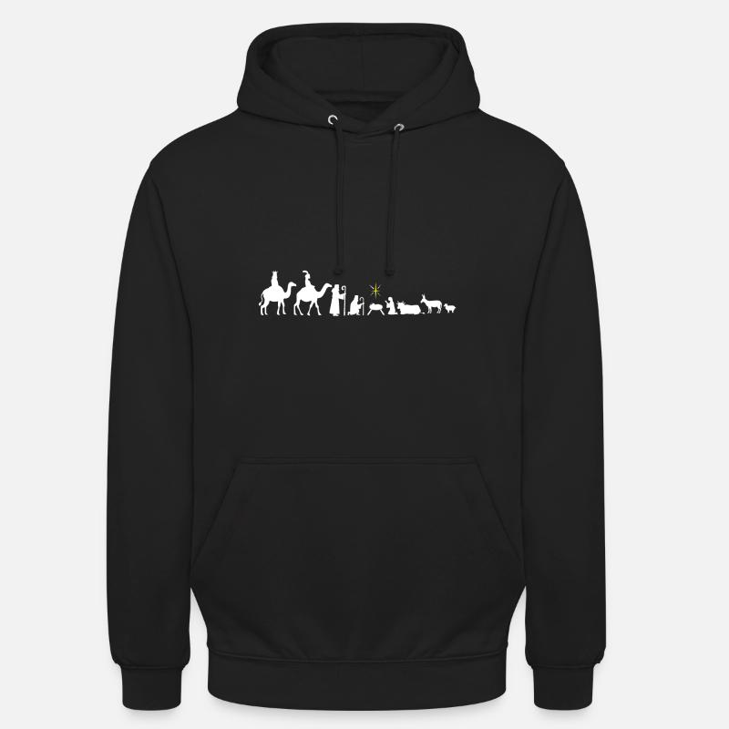 Krippe Weihnachten Evolution Weihnachtskrippe Fest - Unisex Hoodie - Schwarz