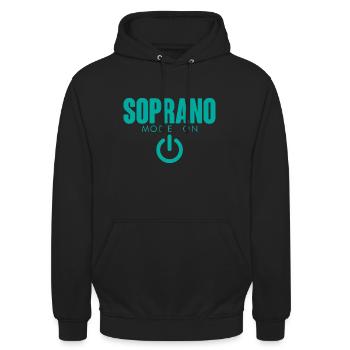 Mode Soprano activé 4 - Sweat-shirt à capuche unisexe - noir - Devant - Alina (178cm) & Michal (187cm)
