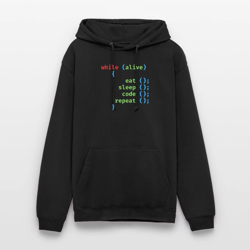 WHILE ALIVE EAT SLEEP CODE REPEAT Unisex Hoodie