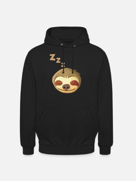 Sleeping Sloth Face - Unisex Hoodie - black