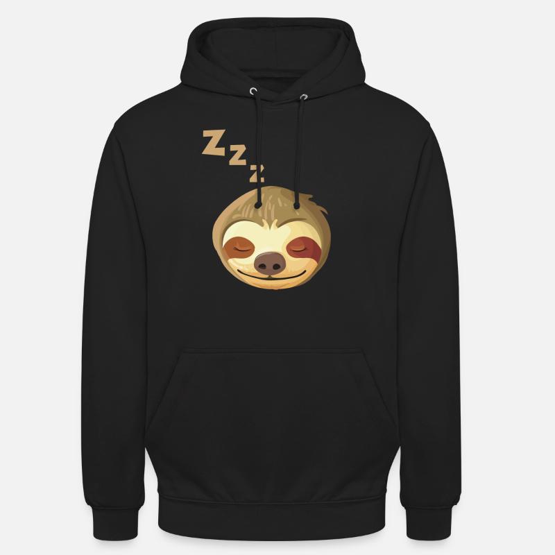 Schlafendes Faultier Gesicht - Unisex Hoodie - Schwarz