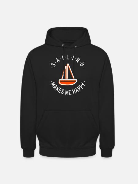 Voile, Voilier, Skipper : naviguer me rend heureux - Sweat-shirt à capuche unisexe - noir