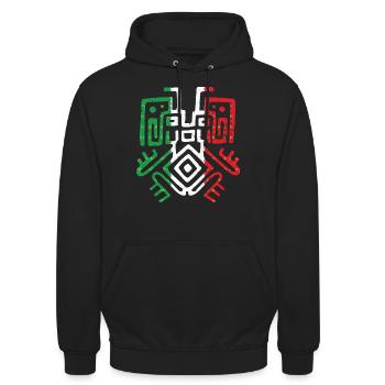 aztec symbol mexican maya mexican flag shoebill - Unisex Hoodie - black - Front - Alina (178cm) & Michal (187cm)