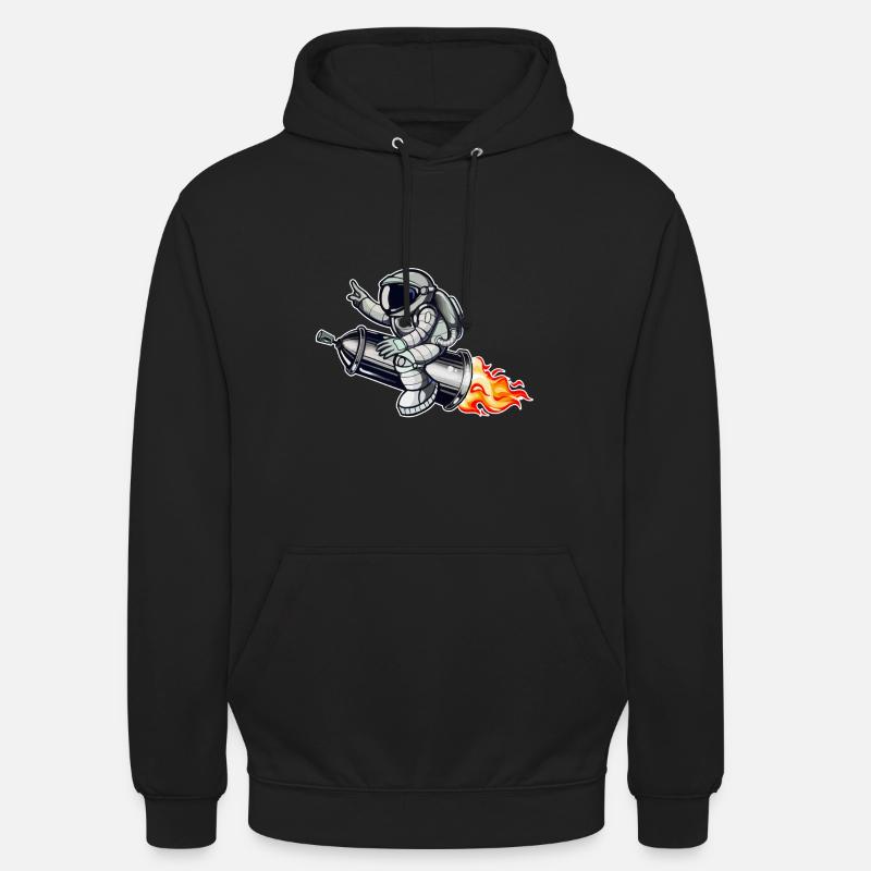 Graffiti astronaut with spray can rocket - Unisex Hoodie - black