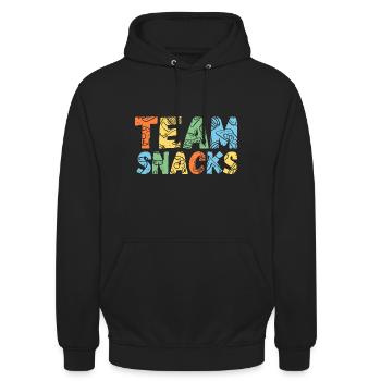 Team Snacks - Unisex Hoodie - black - Front - Alina (178cm) & Michal (187cm)