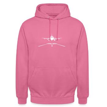 Flugzeug Landung Landebahn Flugpilot Pilot - Unisex Hoodie - Pink - Vorne - Alina (178cm) & Michal (187cm)