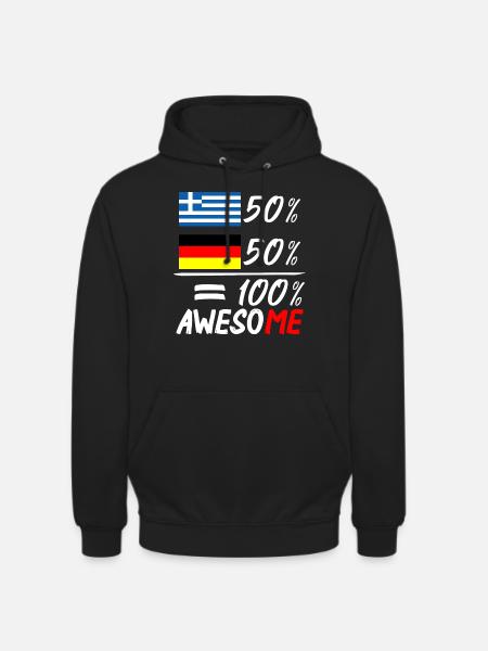 50% Griechisch 50% Deutsch - Unisex Hoodie - Schwarz
