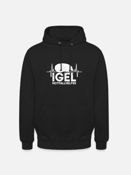 Igel Herzschlag Stacheltier - Unisex Hoodie - Schwarz