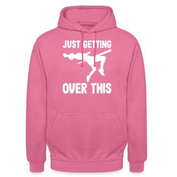 Stabhochspringer rüberspringen stab hochspringer - Unisex Hoodie - Pink - Vorne - Alina (178cm) & Michal (187cm)