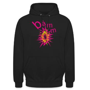 bämm banger explosion now bangs blast - Unisex Hoodie - black - Front - Alina (178cm) & Michal (187cm)