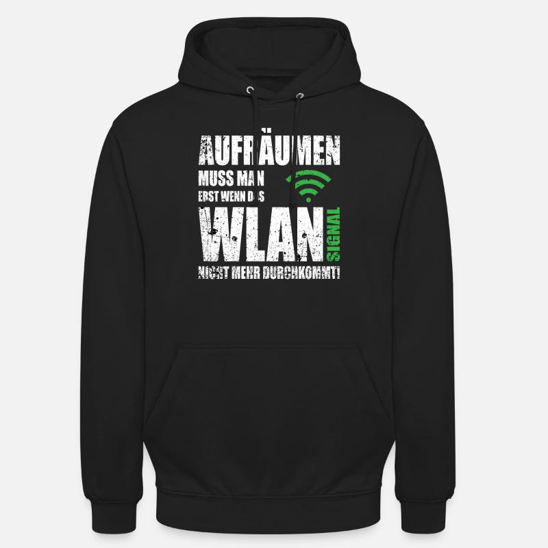 Computerfreak WLAN Spruch - Unisex Hoodie - Schwarz