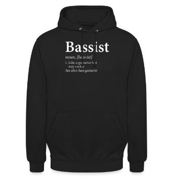 Bassist Definition - Unisex Hoodie - Schwarz - Vorne - Alina (178cm) & Michal (187cm)