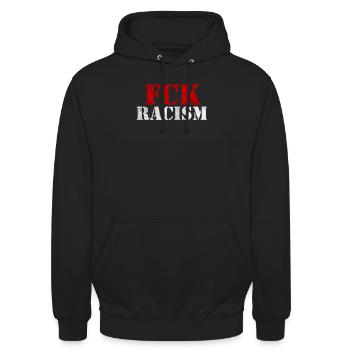 Anti racism - Unisex Hoodie - black - Front - Alina (178cm) & Michal (187cm)
