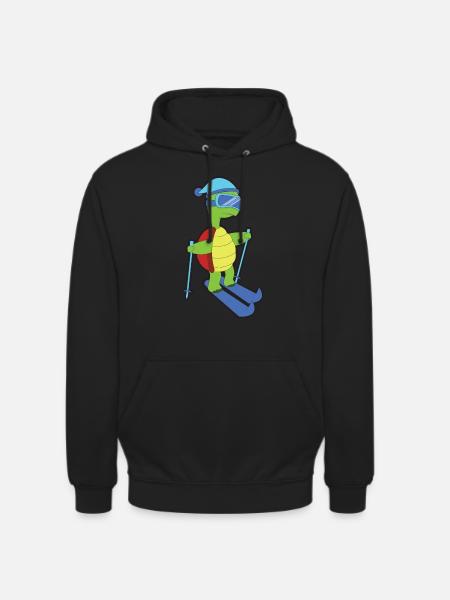 Ski Animal Turtle - Unisex Hoodie - black