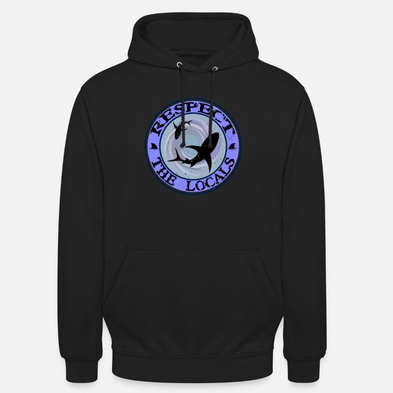 Respectez le requin local - Sweat-shirt à capuche unisexe - noir