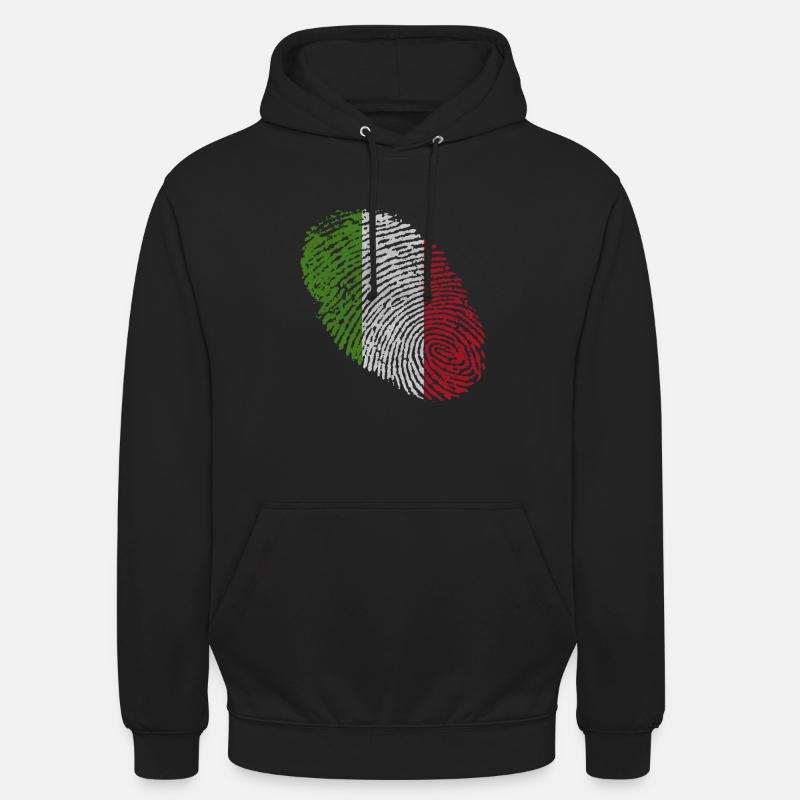 Empreinte digitale de l'Italie - Sweat-shirt à capuche unisexe - noir