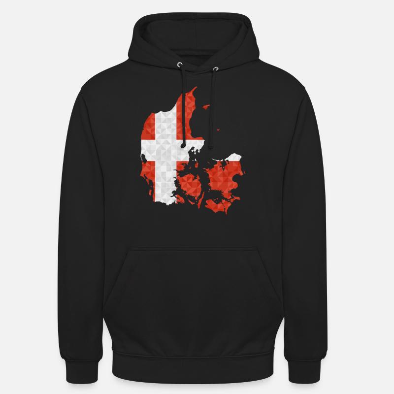 Danemark Drapeau en Espagne Espagne - Sweat-shirt à capuche unisexe - noir