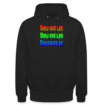 Daddeln - Gamer Design - Unisex Hoodie - Schwarz - Vorne - Alina (178cm) & Michal (187cm)