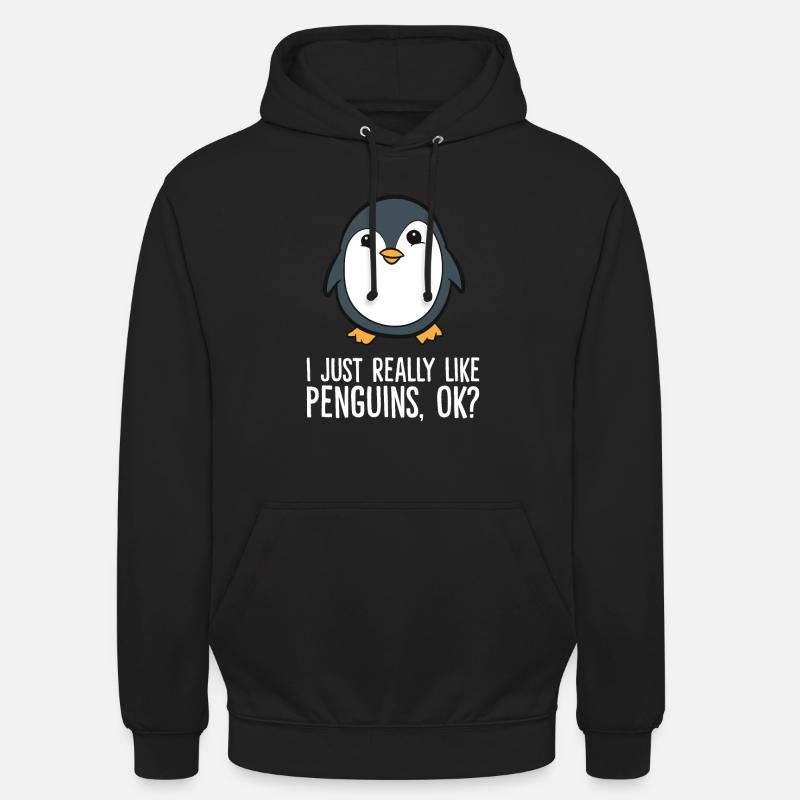 J’aime vraiment les pingouins - Sweat-shirt à capuche unisexe - noir