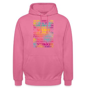 Fête des Mères - Sweat-shirt à capuche unisexe - rose - Devant - Alina (178cm) & Michal (187cm)