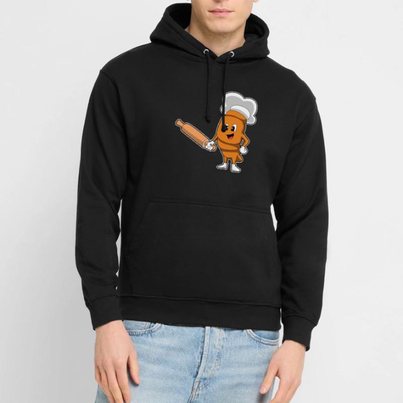 Bread as a cook with rolling pin Unisex Hoodie