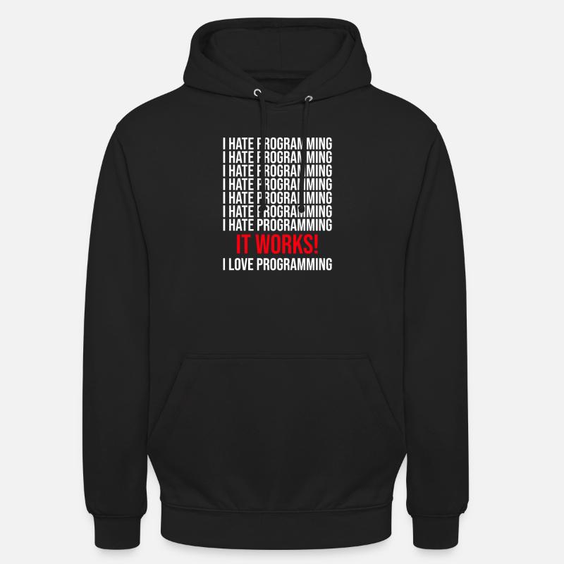 Programmeur Je déteste programmer - Sweat-shirt à capuche unisexe - noir