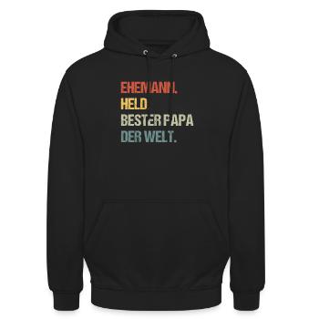 Bester Papa der Welt - Unisex Hoodie - Schwarz - Vorne - Alina (178cm) & Michal (187cm)