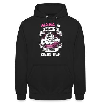 Mama & Tochter Partnerlook Geschenkidee - Unisex Hoodie - Schwarz - Vorne - Alina (178cm) & Michal (187cm)