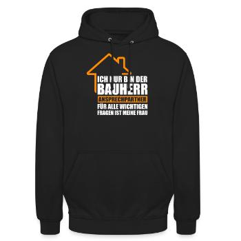 Bauherr - Unisex Hoodie - Schwarz - Vorne - Alina (178cm) & Michal (187cm)