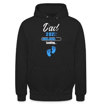 Papa Chargement 2022 Père-à-être - Sweat-shirt à capuche unisexe - noir - Devant - Alina (178cm) & Michal (187cm)