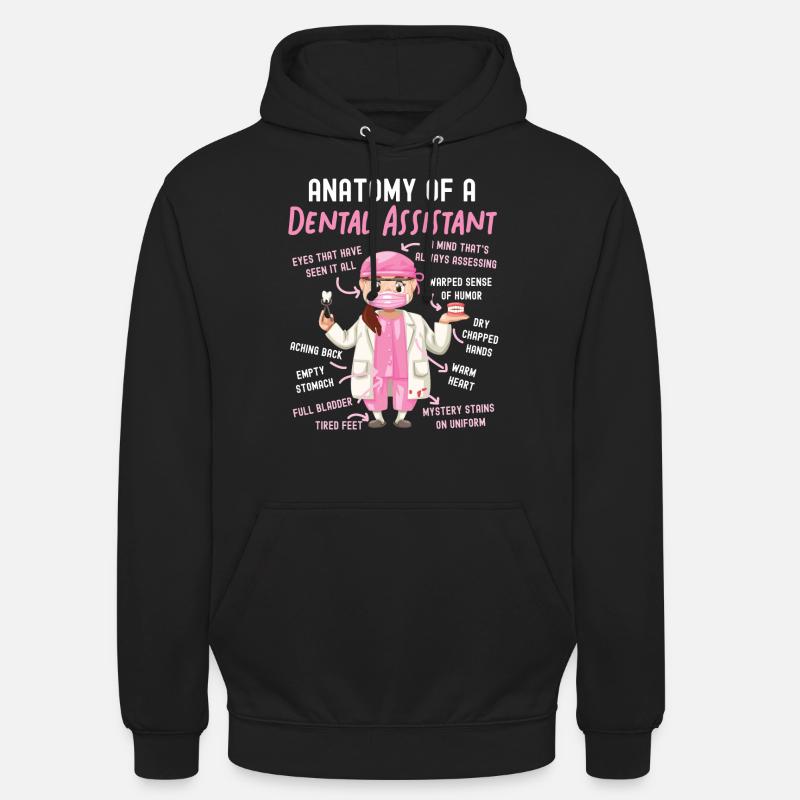 Assistant dentaire Anatomie Anatomie - Sweat-shirt à capuche unisexe - noir
