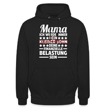 Mama Mutter Sohn - Unisex Hoodie - Schwarz - Vorne - Alina (178cm) & Michal (187cm)
